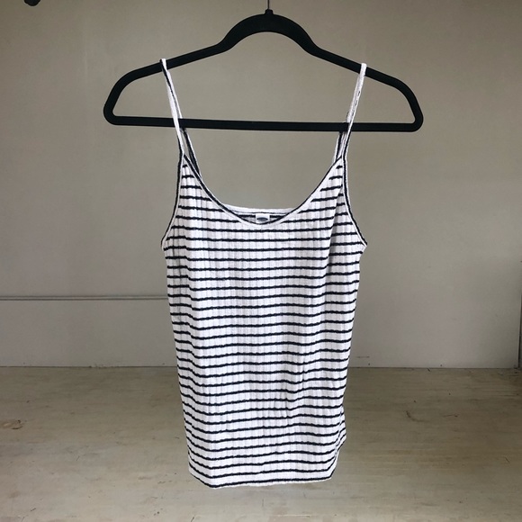 Old Navy black and white stripped tank top - Picture 1 of 2